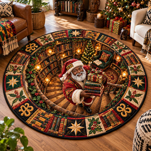 Heritage Christmas with Santa Quilted Round Mat SN0PT1167