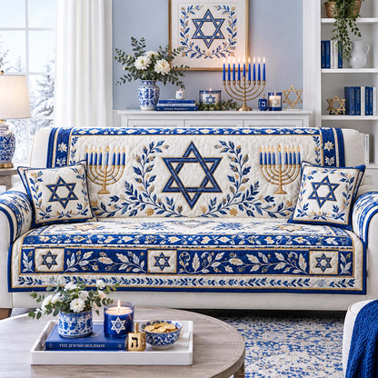 Heritage Menorah Splendor Quilted Sofa Cover SN0HH0204
