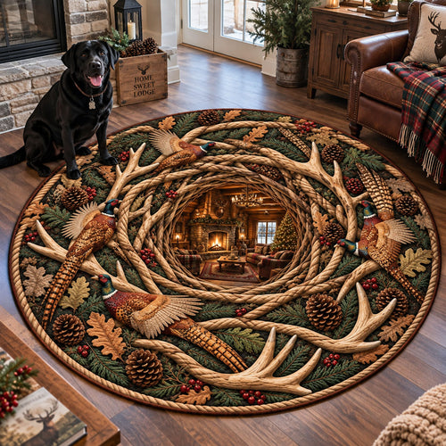 Hidden Cabin Wonderland Quilted Round Mat SN0PT1371