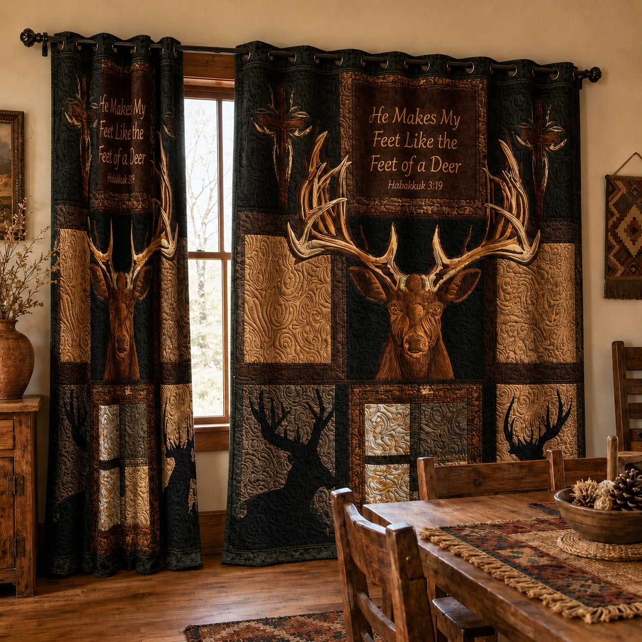 High Places Whitetail Quilted Curtains SN0PT106