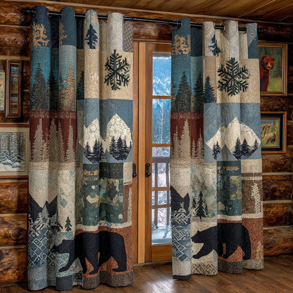 Highland Bears Quilted Curtains NCU0DH759