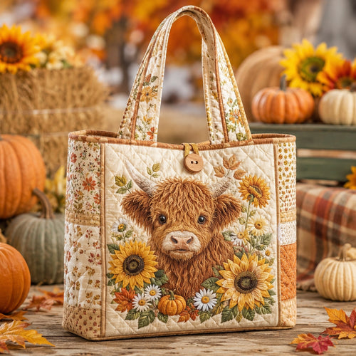 Highland Calf Autumn Quilted Classic Tote Bag SN0HH0007