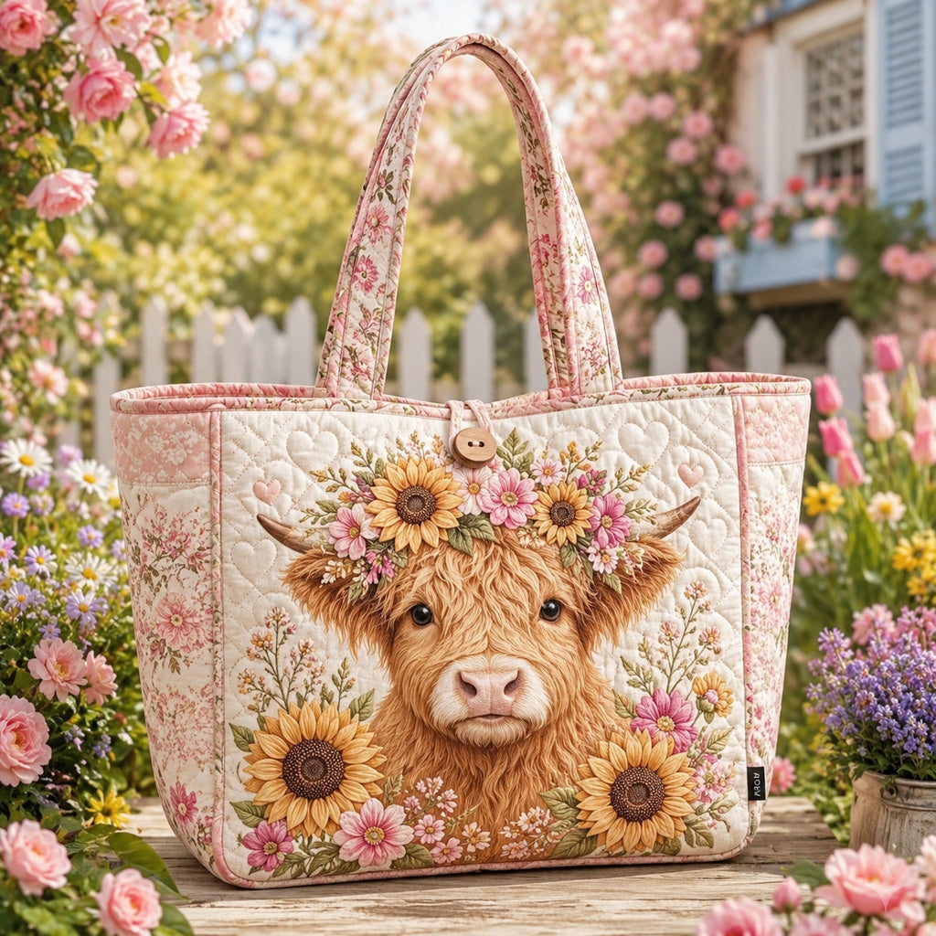 Highland Calf Bloom Quilted Classic Tote Bag SN0HH0008