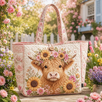 Highland Calf Bloom Quilted Classic Tote Bag SN0HH0008