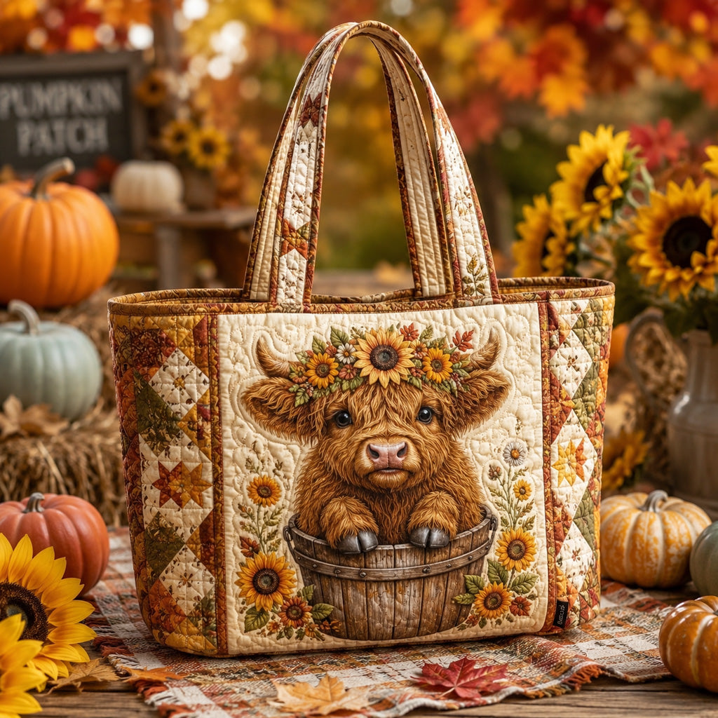 Highland Calf Bucket Quilted Classic Tote Bag SN0HH0010