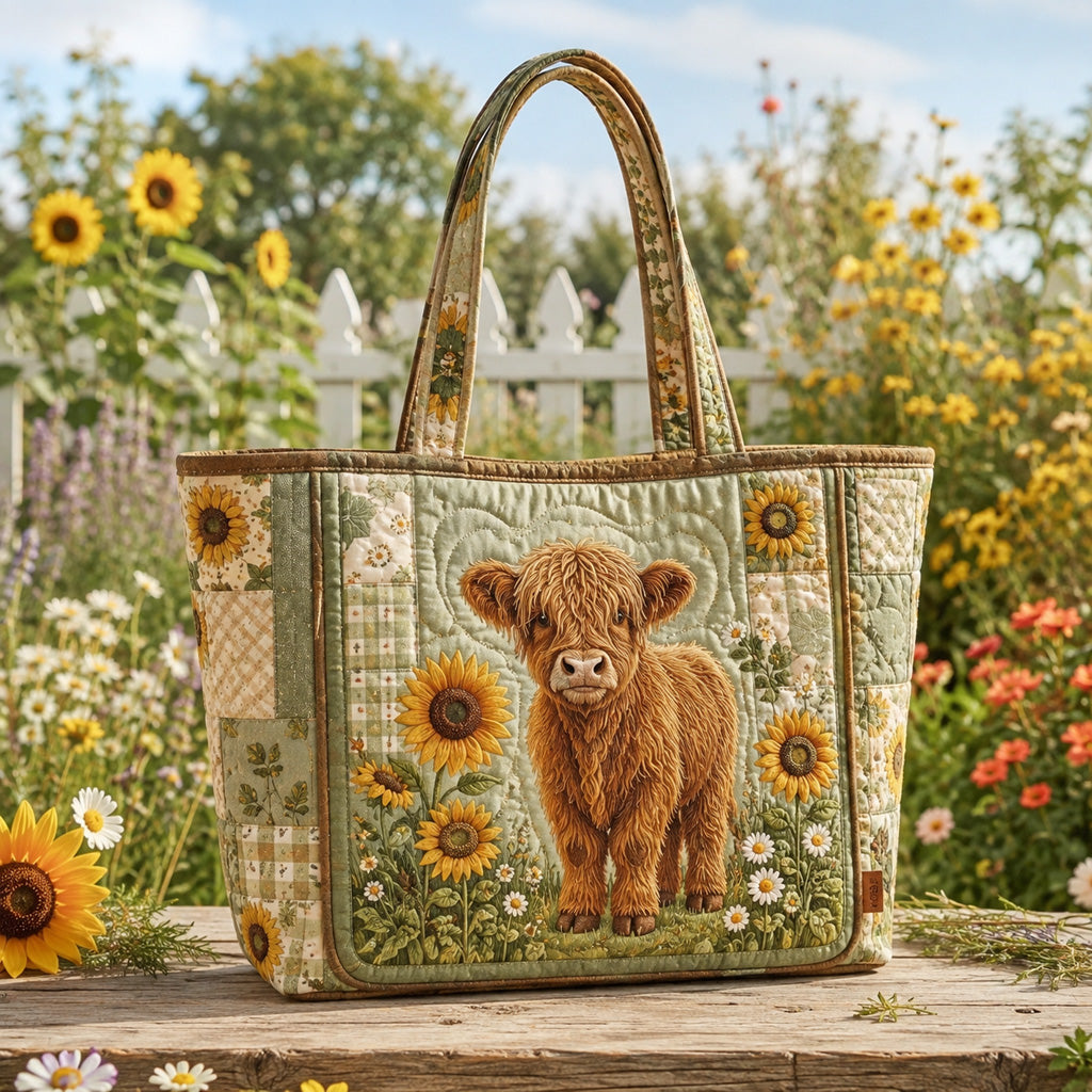 Highland Calf Garden Quilted Classic Tote Bag SN0HH0011