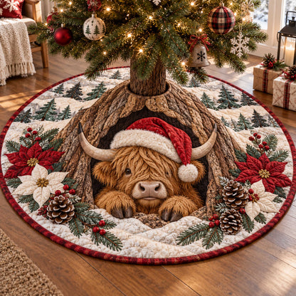 Highland Christmas Christmas Quilted Tree Skirt SN0TD635