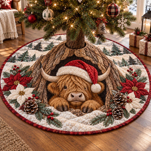 Highland Christmas Christmas Quilted Tree Skirt SN0TD635