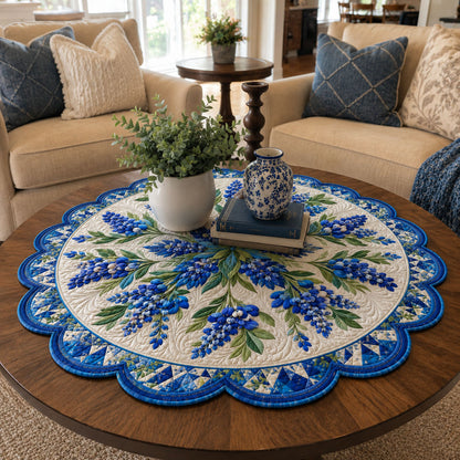 Hill Country Blue Star Custom Shape Quilted Table Topper SN0PT848