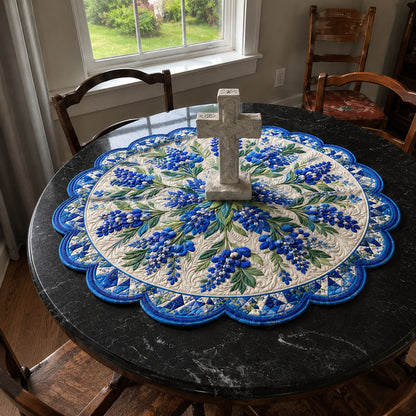 Hill Country Blue Star Custom Shape Quilted Table Topper SN0PT848
