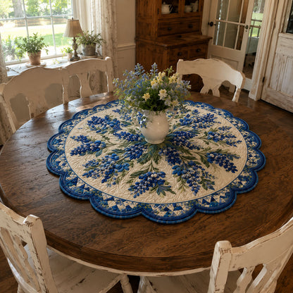 Hill Country Blue Star Custom Shape Quilted Table Topper SN0PT848