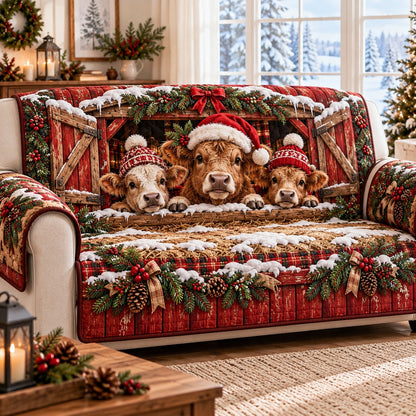 Holiday Barn Cheer Quilted Sofa Cover SN0TD1340