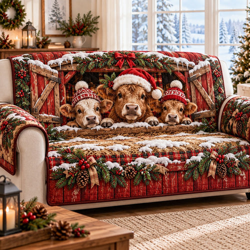 Holiday Barn Cheer Quilted Sofa Cover SN0TD1340