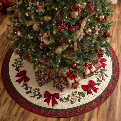 Holiday Base Christmas Quilted Tree Skirt NCU0DDK1835
