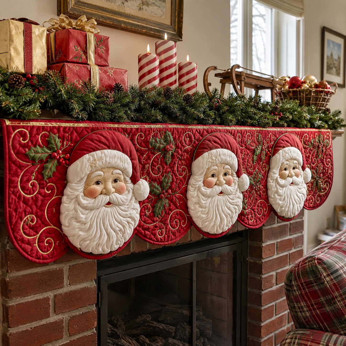 Holiday Cheer Quilted Mantle Scarf SN0TD137