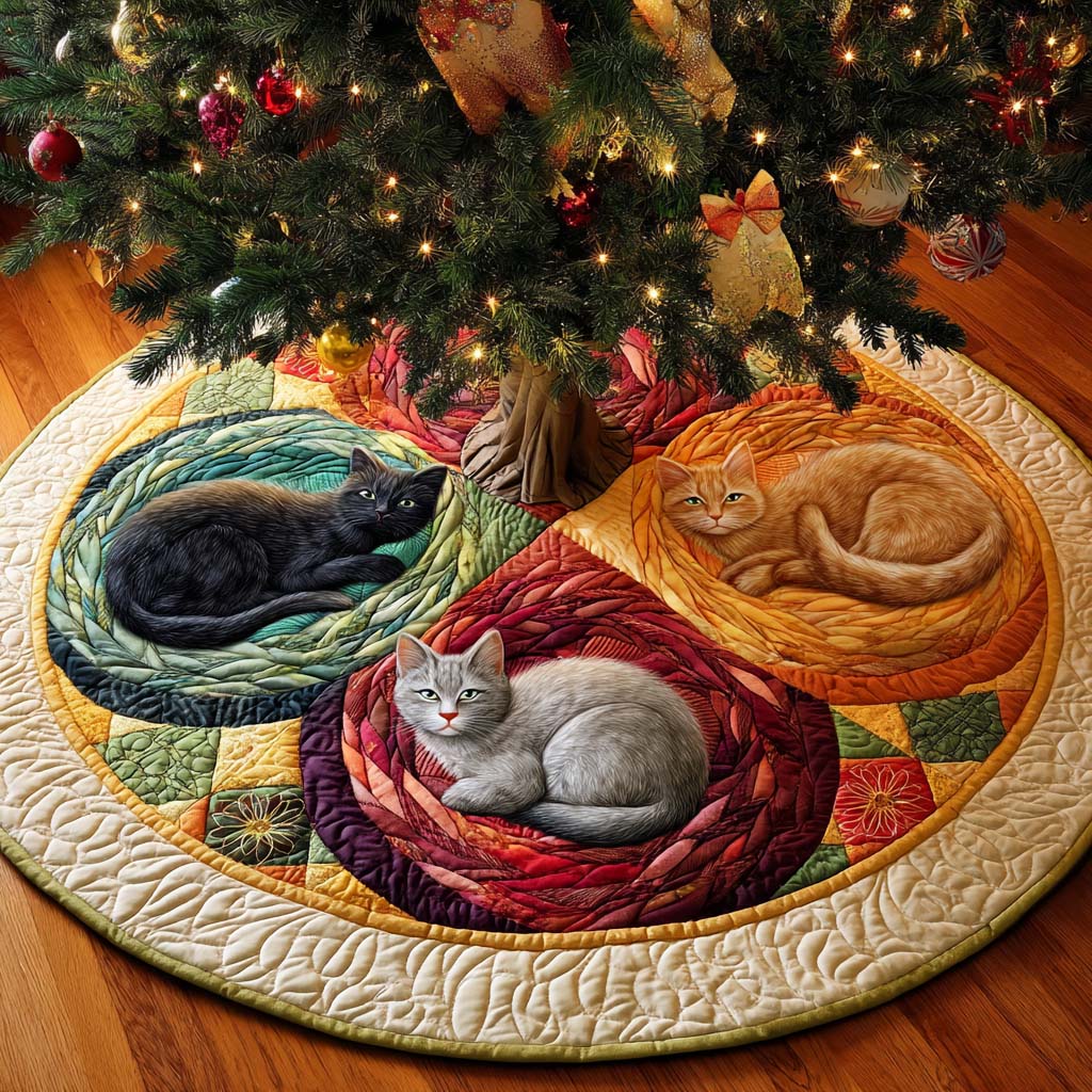 Holiday Circle Quilted Tree Skirt NCU0NXD1021