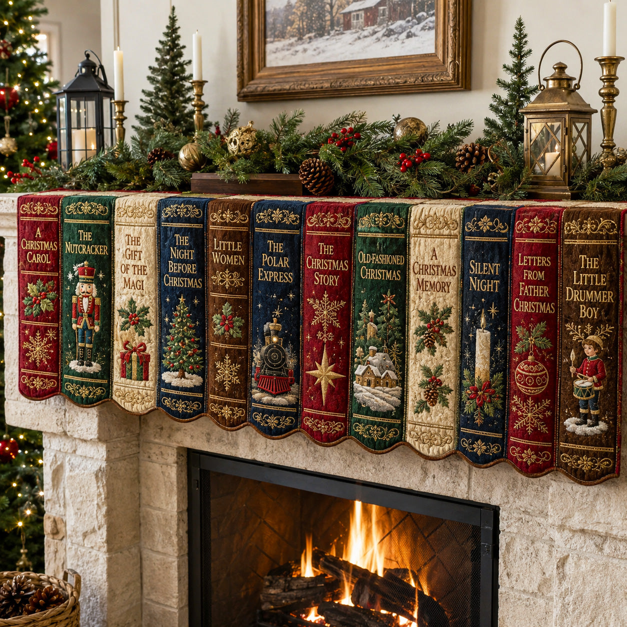 Holiday Classics Quilted Mantel Scarf SN0TV211