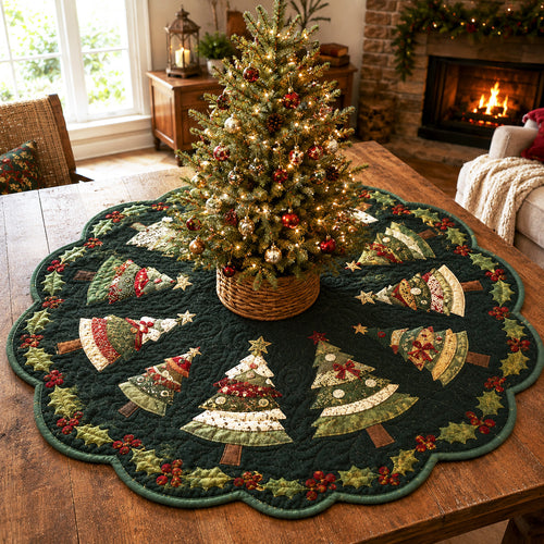 Holiday Forest Custom Shape Quilted Table Topper SN0TV123