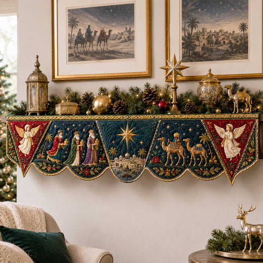Holiday Glow Quilted Mantel Scarf SN0TD422
