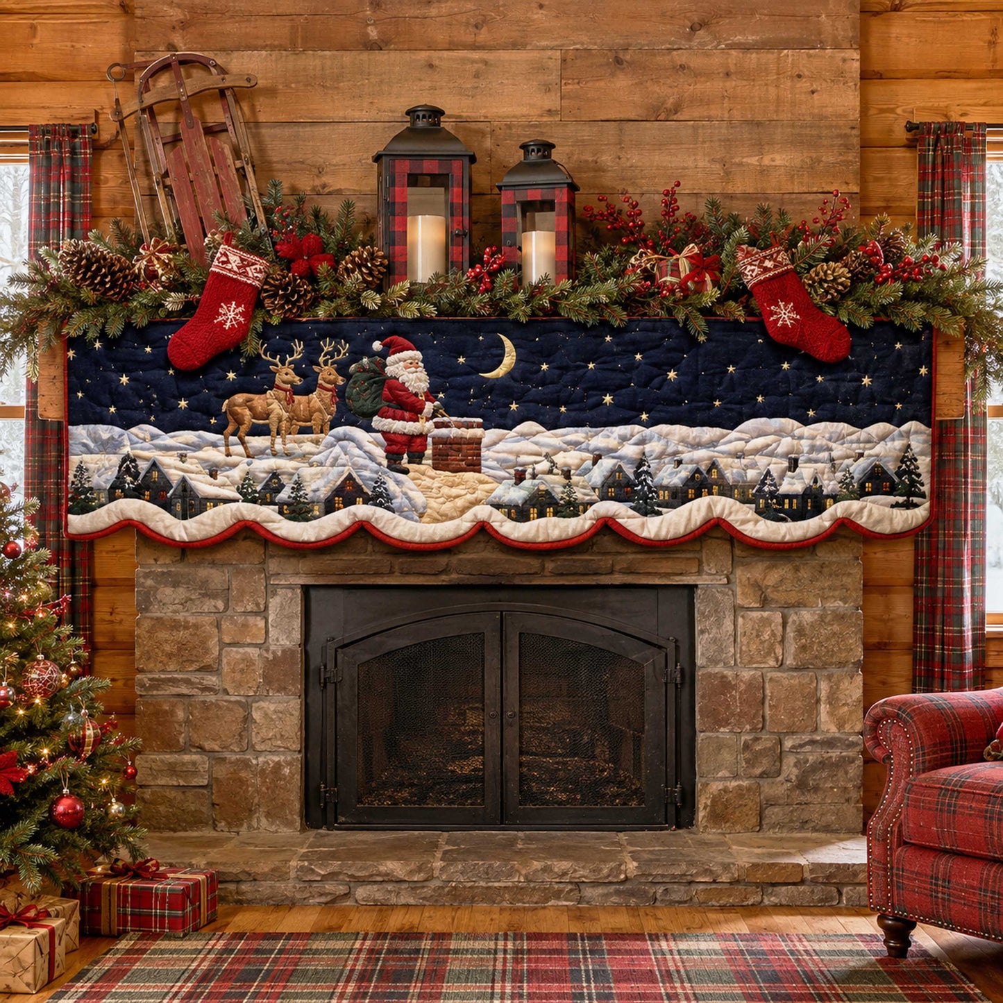 Holiday Glow Quilted Mantle Scarf SN0TD139