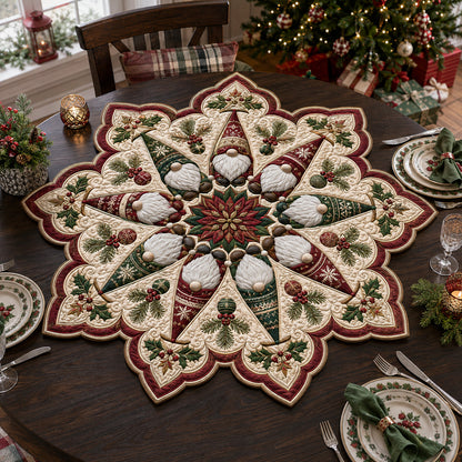 Holiday Gnome Starburst Custom Shape Quilted Table Topper SN0HH0082