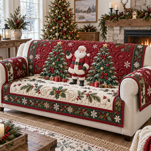 Holiday Hearth Quilted Sofa Cover SN0TV300