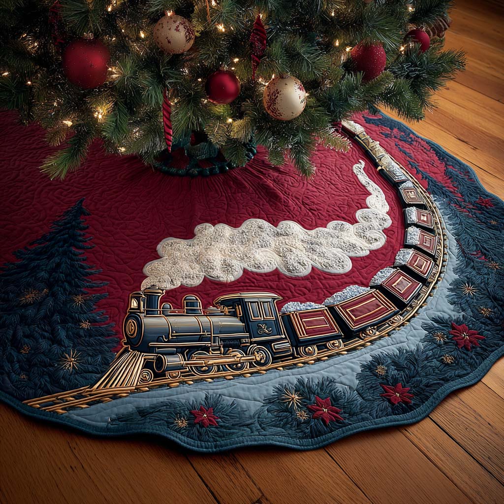 Holiday Journey Christmas Quilted Tree Skirt NCU0DDK1842