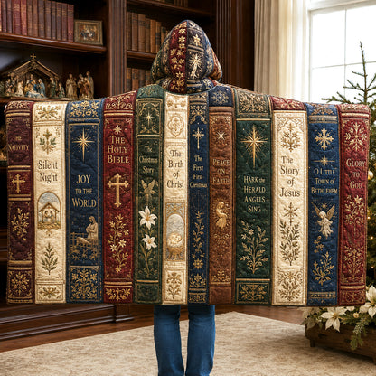 Holiday Library Quilted Hooded Blanket SN0TV150