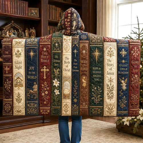 Holiday Library Quilted Hooded Blanket SN0TV150
