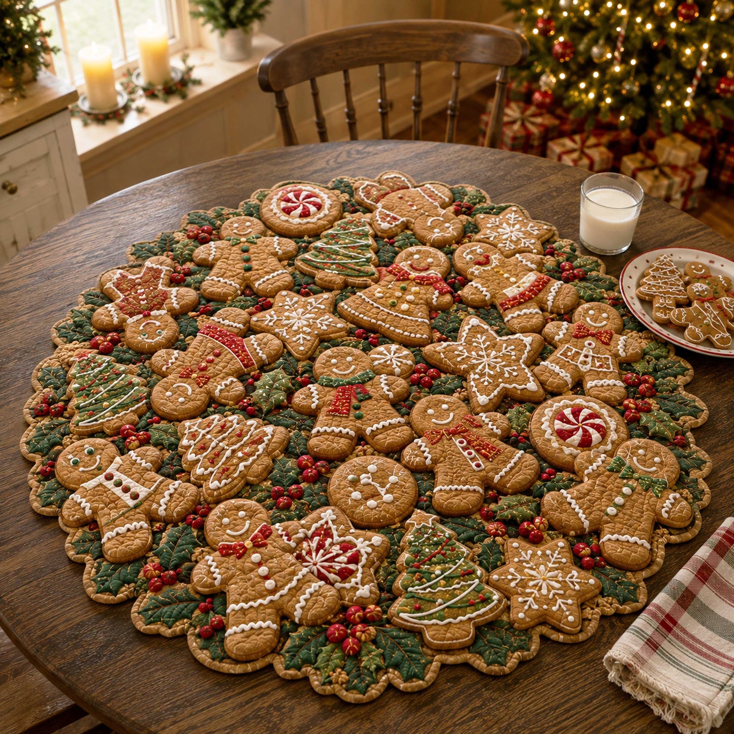 Holiday Magic Custom Shape Quilted Table Topper SN0TD231