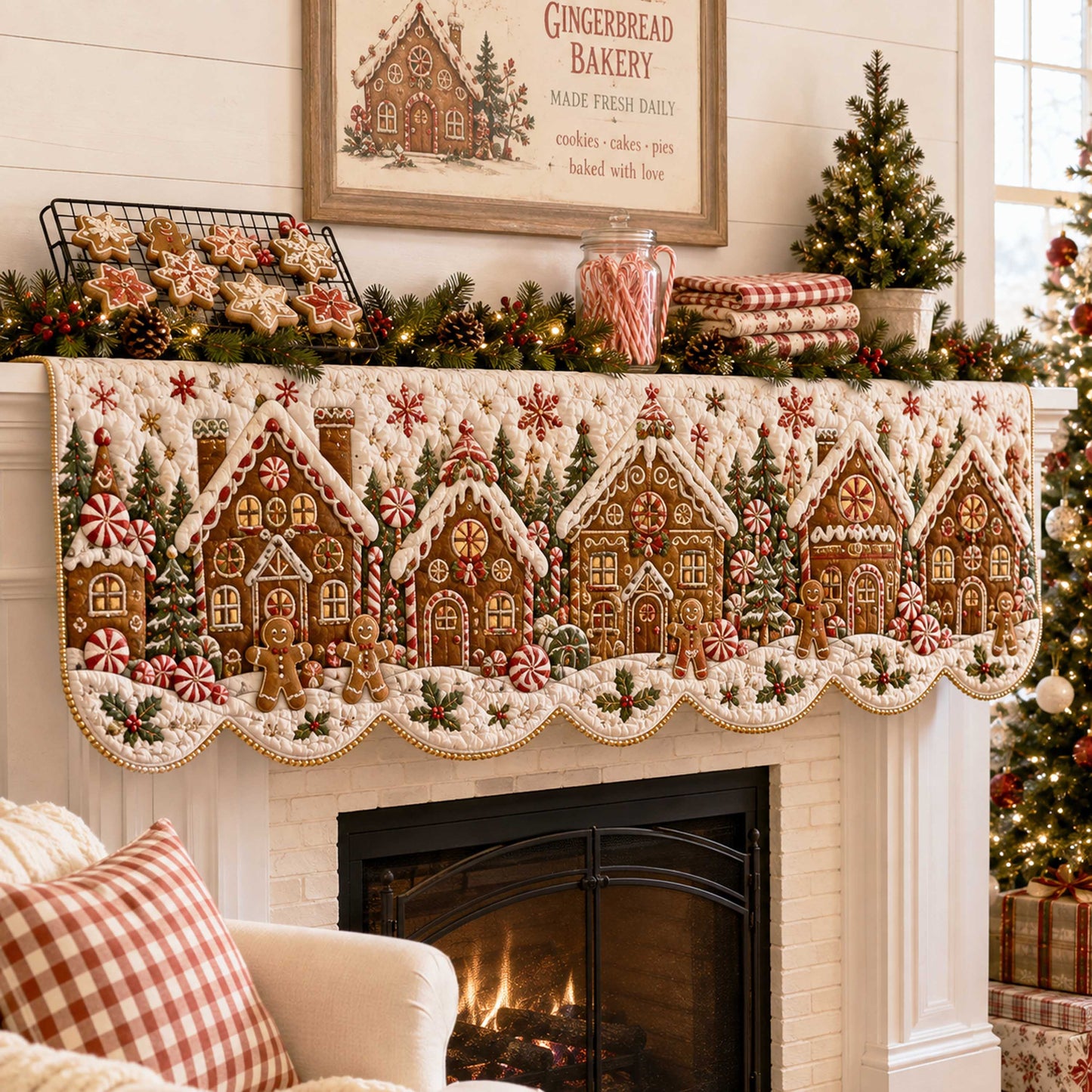 Holiday Magic Quilted Mantel Scarf SN0TD211