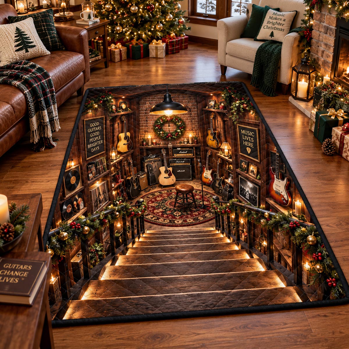 Holiday Music Stairway Area Rug SN0DV857