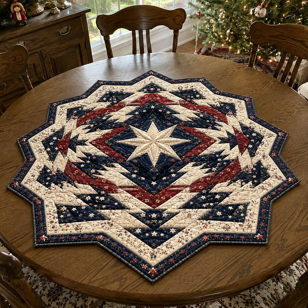 Holiday North Star Custom Shape Quilted Table Topper SN0PT915