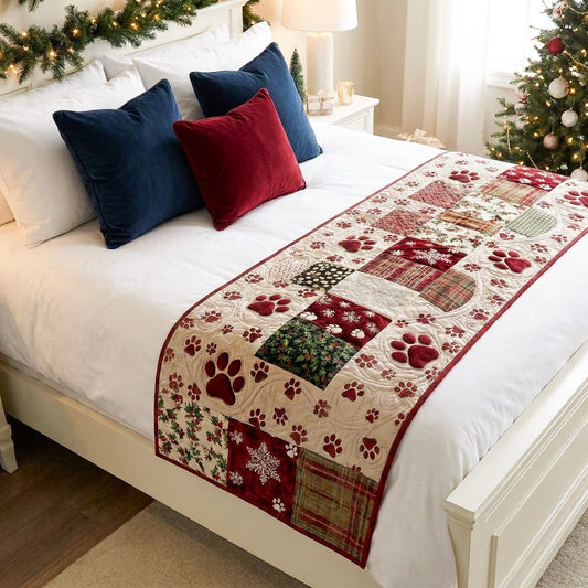 Holiday Paws Forever Quilted Bed Runner SN0PT365