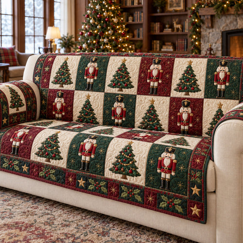 Holiday Reindeer Grove Quilted Sofa Cover SN0TV410