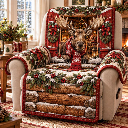 Holiday Scarf Moose Quilted Sofa Cover SN0TD1297