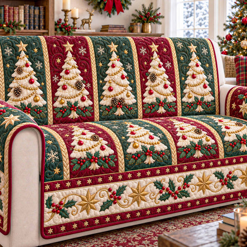 Holiday Trees Quilted Sofa Cover SN0TD1251
