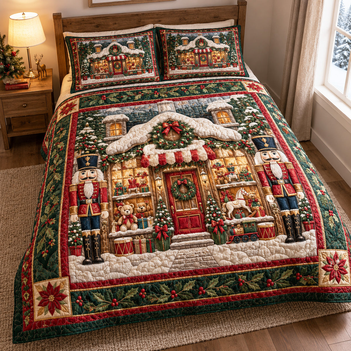 Holiday Village 3-Piece Quilted Bedding Set SN0TV825