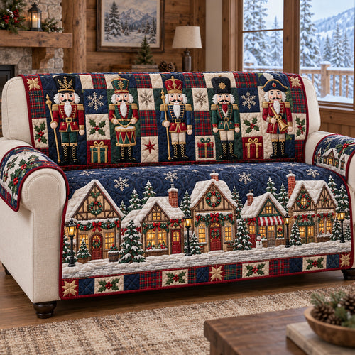 Holiday Village Quilted Sofa Cover SN0TV888