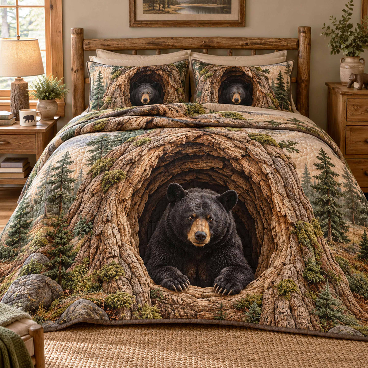 Hollow Den 3-Piece Quilted Bedding Set SN0TD1050