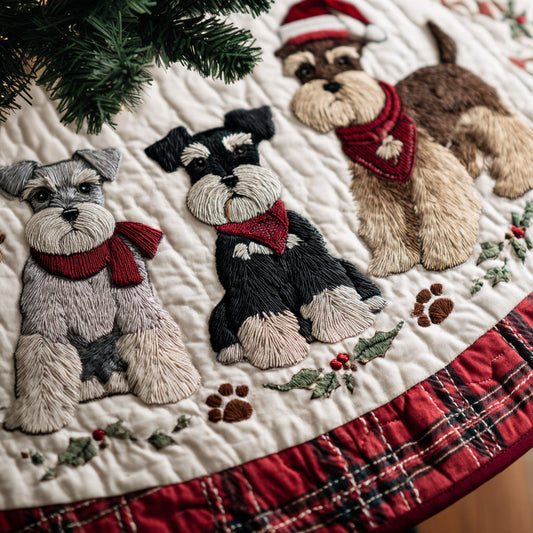 Holly Beard Pup Quilted Christmas Tree Skirt NCU0DV7938