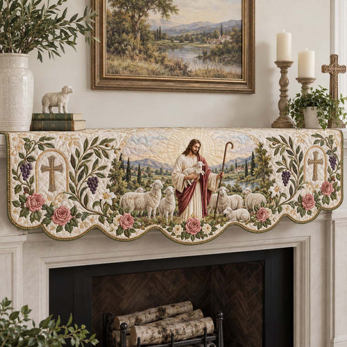 Holy Flock Quilted Mantel Scarf SN0HH0848