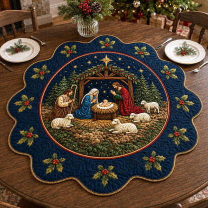 Holy Blessings Custom Shape Quilted Table Topper SN0TV138