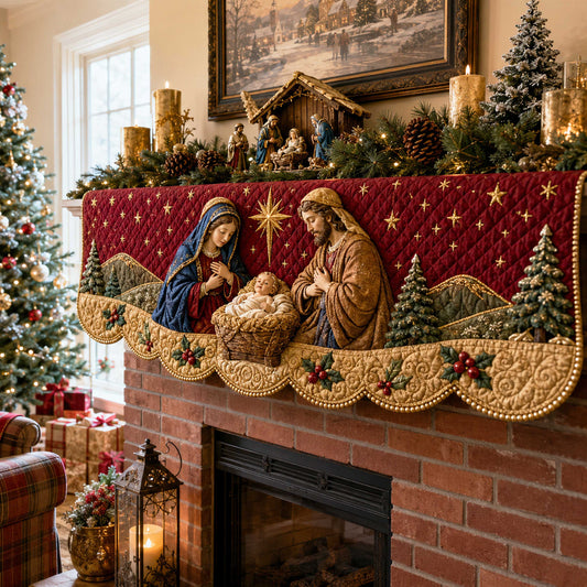 Holy Family Quilted Mantel Scarf SN0TD212