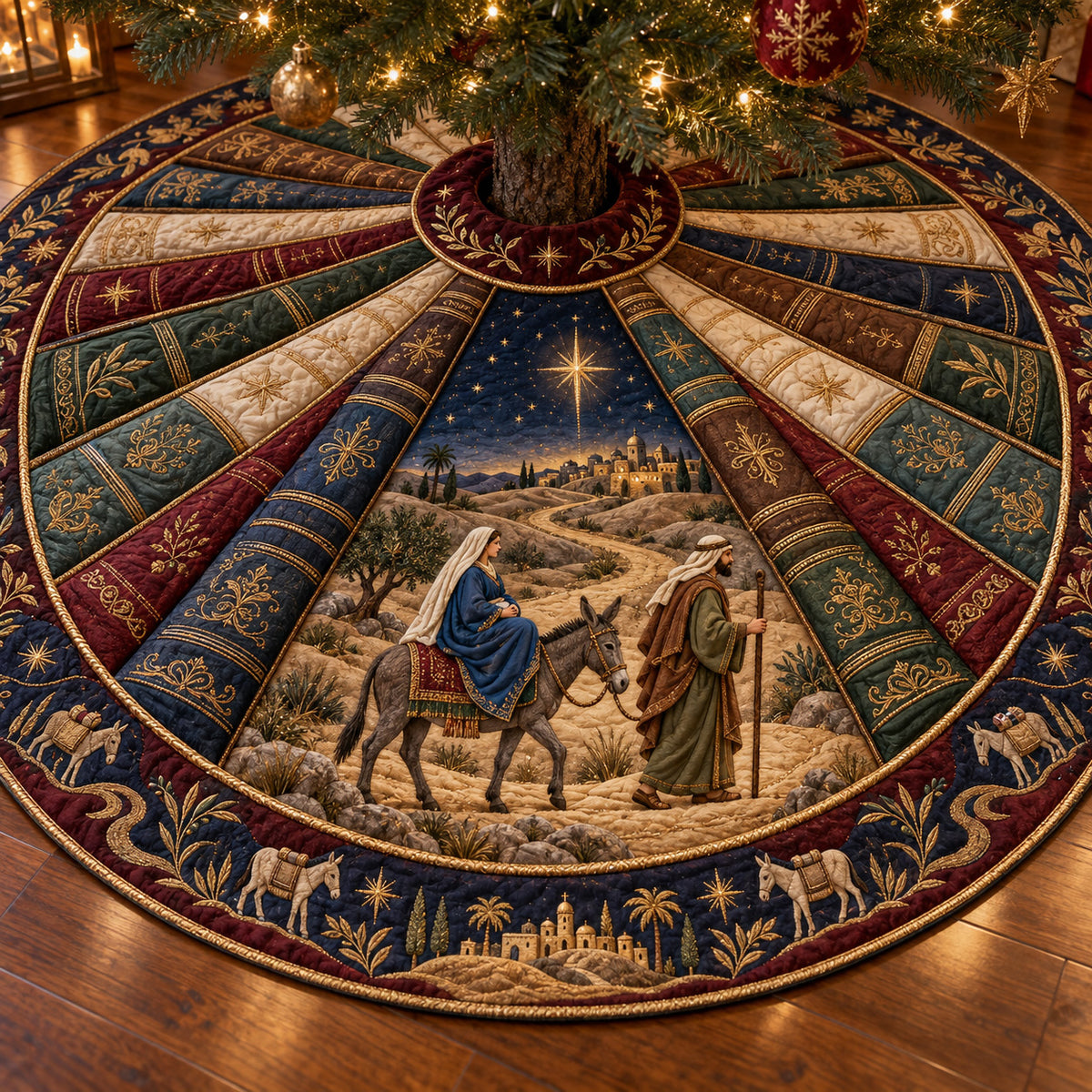 Holy Journey Christmas Quilted Tree Skirt SN0TV582