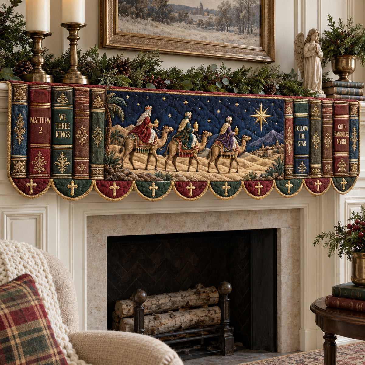 Holy Journey Quilted Mantel Scarf SN0TV574
