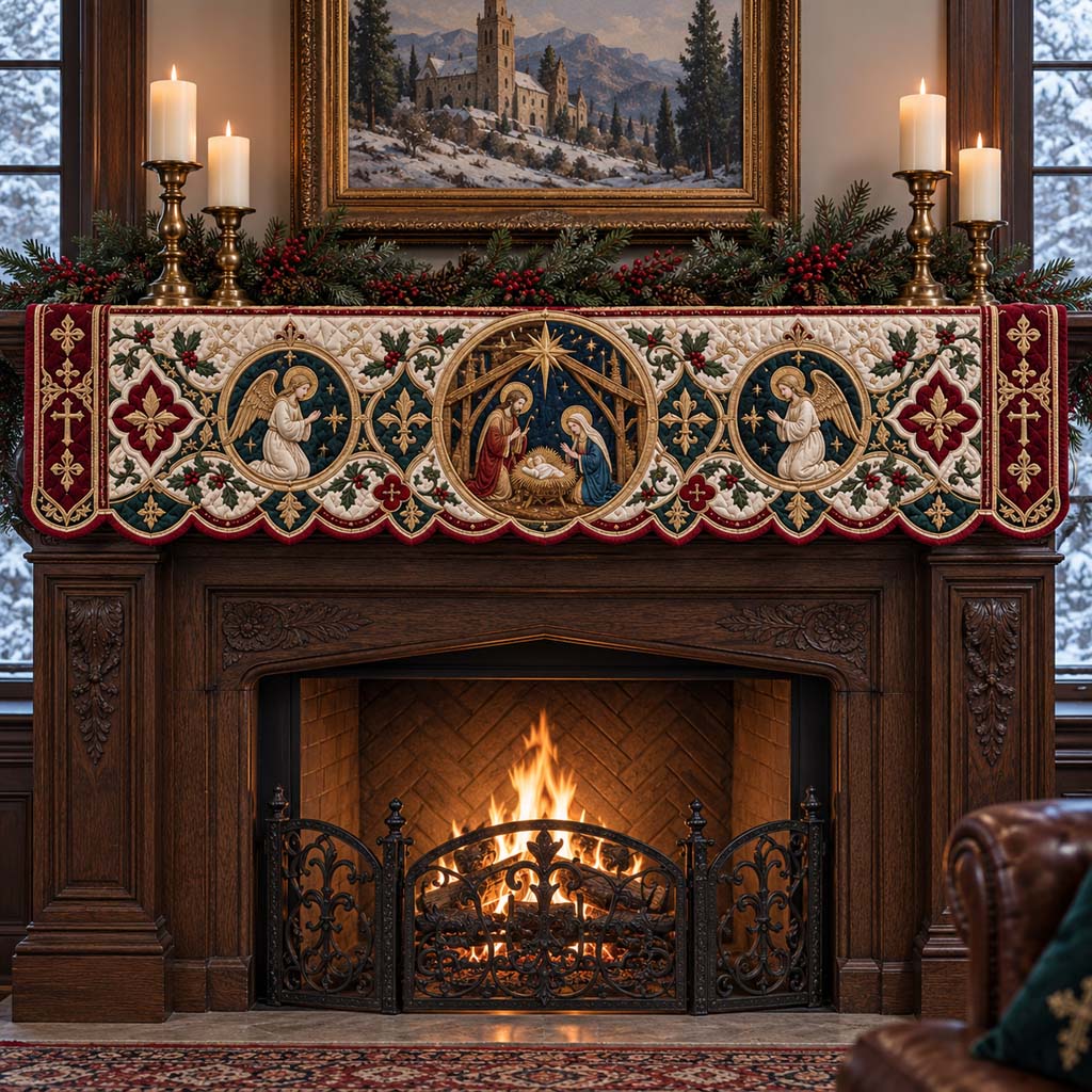Holy Nativity Quilted Mantel Scarf SN0HH0921