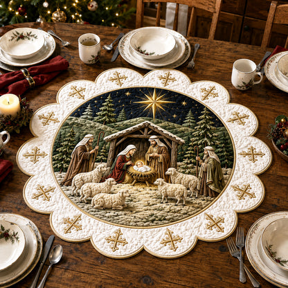 Holy Night Custom Shape Quilted Table Topper SN0TV131