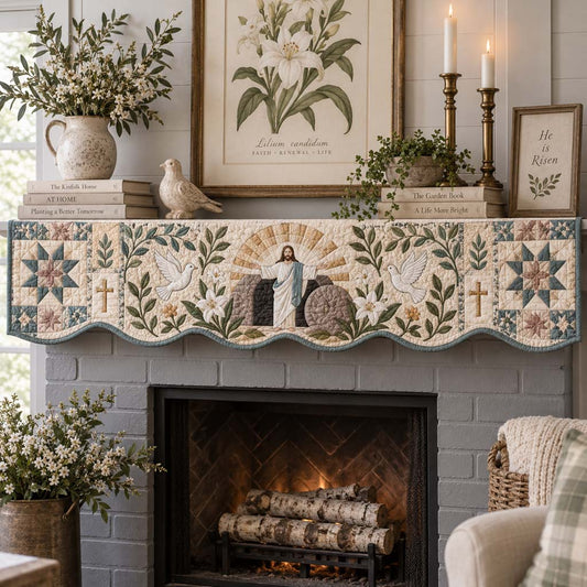 Holy Resurrection Quilted Mantel Scarf SN0HH0833