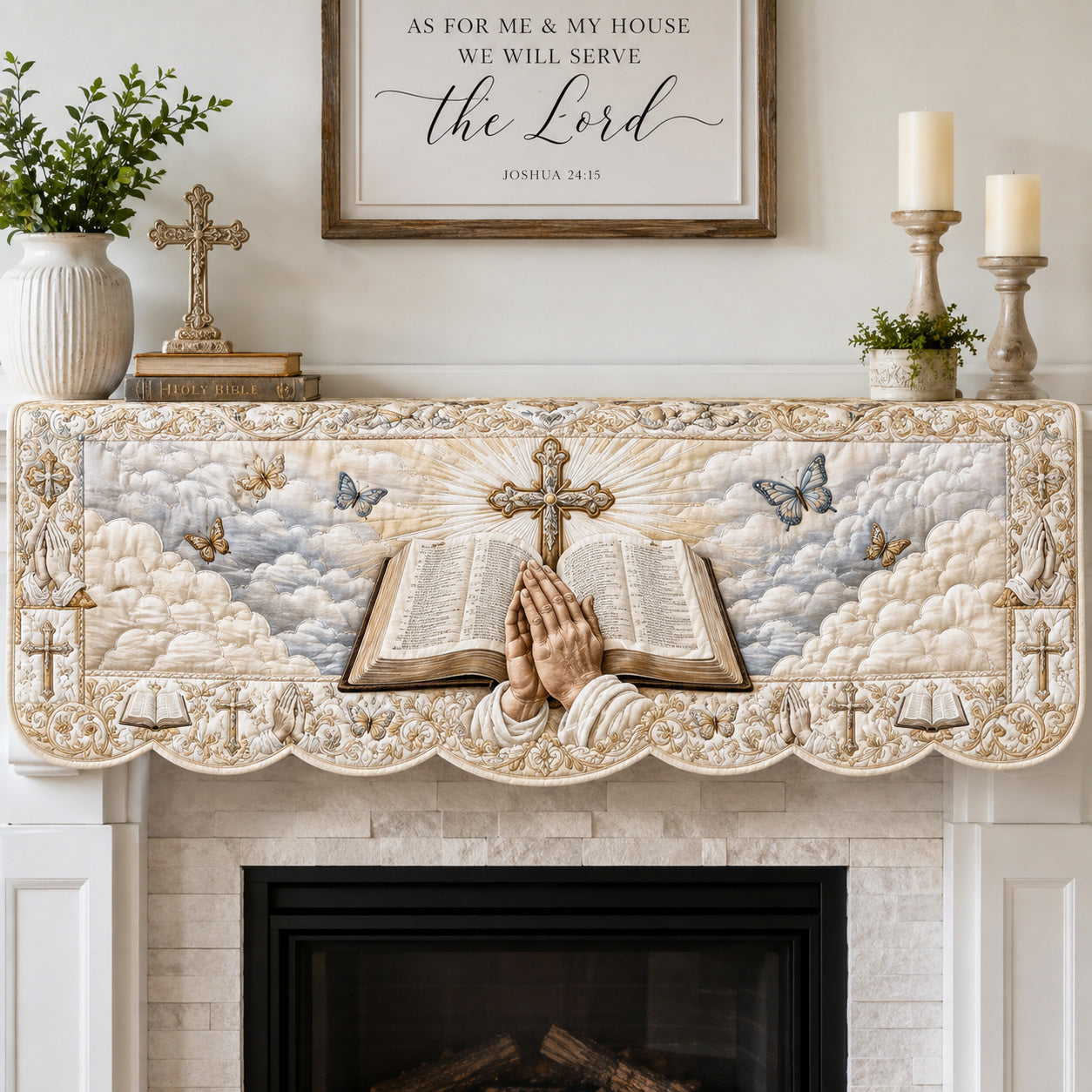 Holy Scripture Quilted Mantel Scarf SN0TV242